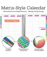 Danrong 14 Month Daily Weekly Monthly Planner With Tab Sections Stickers Pocket Folder Bookmark