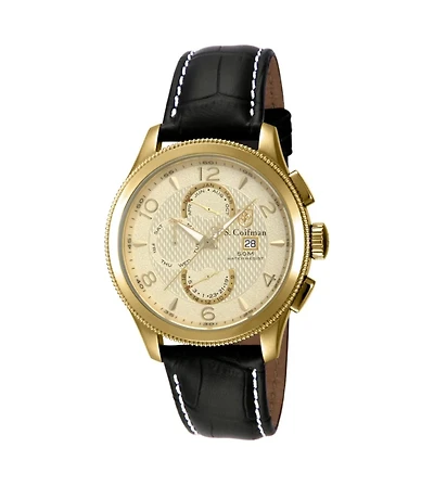 Invicta S.Coifman SC0088 Men's Chronograph Dial Leather Strap Watch