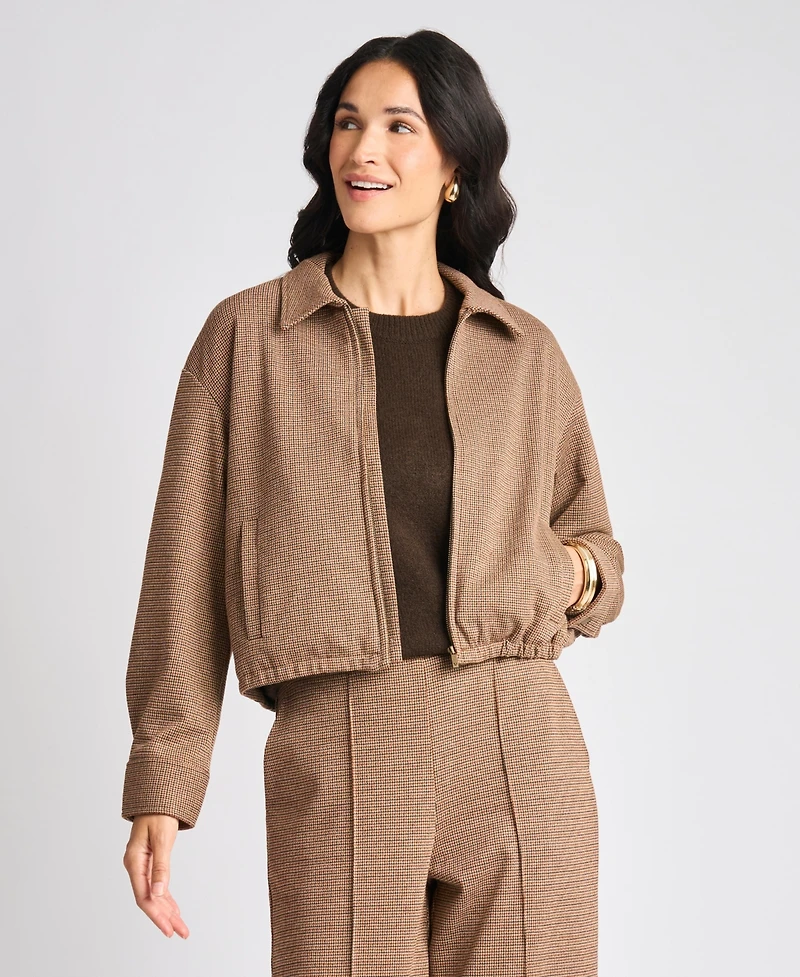 Vince Camuto Women's Collared Bubble-Hem Bomber Jacket