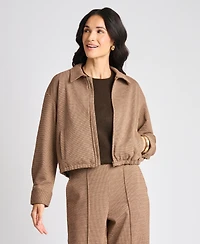 Vince Camuto Women's Collared Bubble-Hem Bomber Jacket
