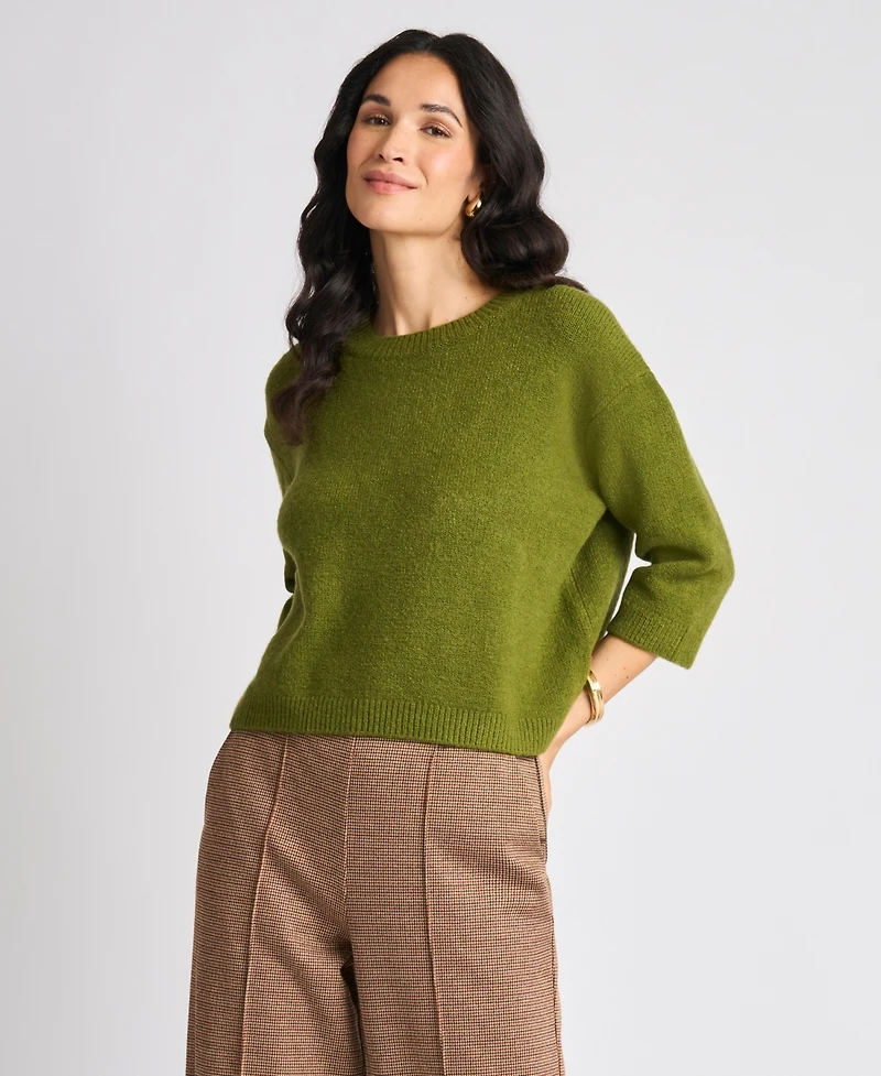 Vince Camuto Women's Elbow-Sleeve Crewneck Sweater
