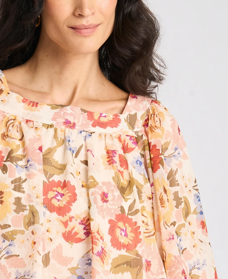 Vince Camuto Women's Square Neck Bubble Blouse