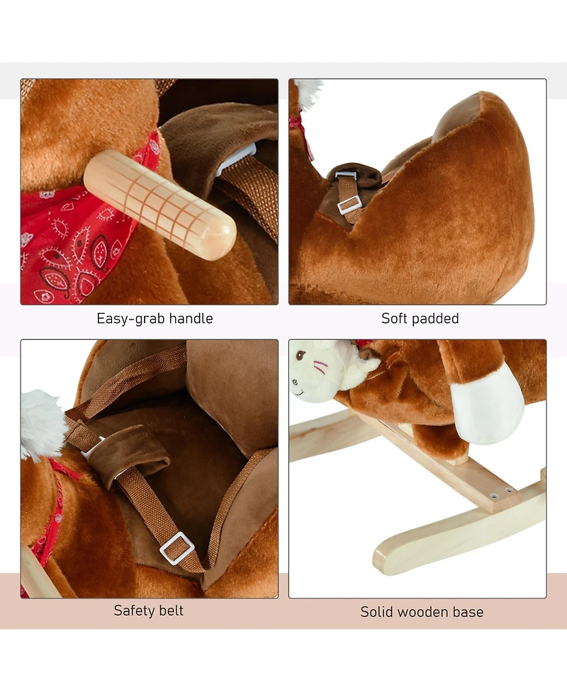 Glintex 12V Electric Ride-On Rocking Horse with Sounds, Ages 1.5-3