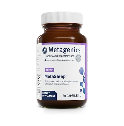 Metagenics MetaSleep Dual Phase Melatonin Sleep Supplement With Kava Root for Relaxation and Calmness Sustained Release Formula 60 Capsules