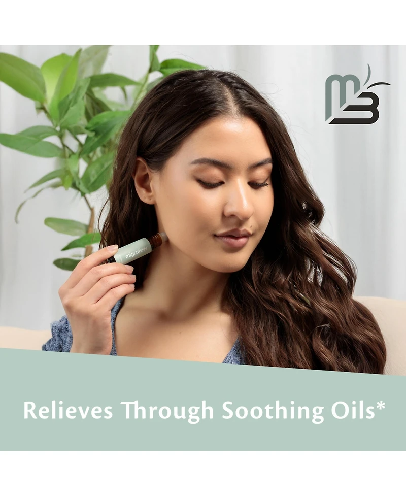 M3 MigraFew Aromatherapy Roll On with Peppermint, Spearmint and Lavender Essential Oils 9.76 Milliliter Pack of 2
