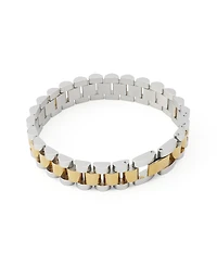 Steve Madden Women's Cubic Zirconia Two-Tone Chunky-Link Bracelet