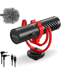Movo VXR10-ai Shotgun Microphone with Ai Noise Cancellation for Cameras, Smartphones, Computers