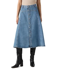 Levi's Women's Yoked Western Midi A-Line Denim Skirt