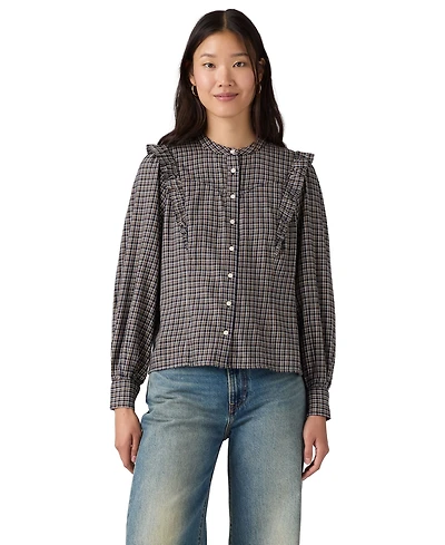 Levi's Women's Jessie Western Plaid Flannel Blouse