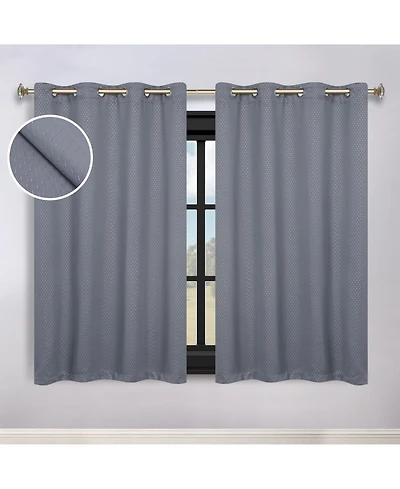 Superior Shimmer Textured Blackout Curtain, Set of 2, 52" x 63"