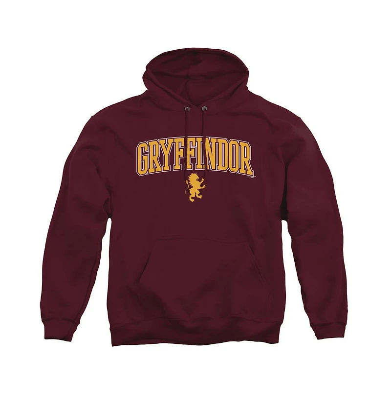 Harry Potter Men's Gryffindor Arched Lion Graphic Long-Sleeve Hoodie