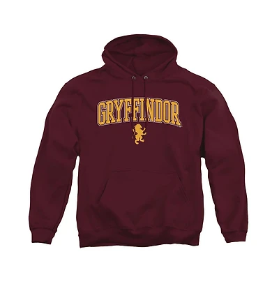 Harry Potter Men's Gryffindor Arched Lion Graphic Long-Sleeve Hoodie