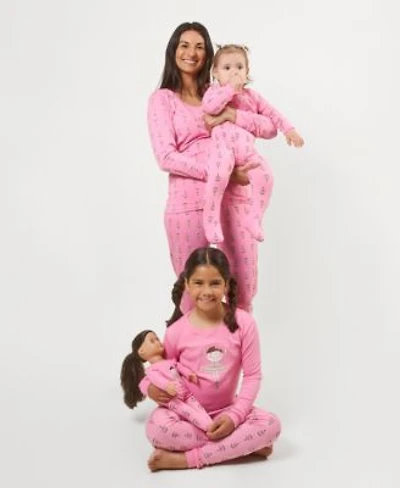 Leveret Matching Mommy Me Pink Ballerina Cotton Pajamas