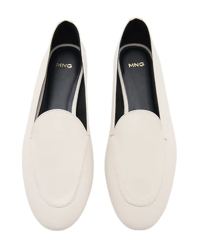 Mango Women's Penny Leather Round-Toe Loafers