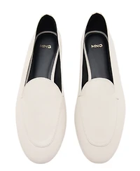 Mango Women's Penny Leather Round-Toe Loafers