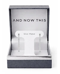 And Now This Crystal In & Out Oblong Hoop Earrings in Silver-Plate