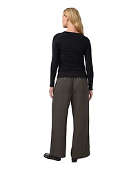 Ingrid + Isabel Maternity Over-Belly Wide-Leg High-Rise Pant