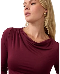 Ingrid + Isabel Maternity Ruched Mock Neck Midi Dress