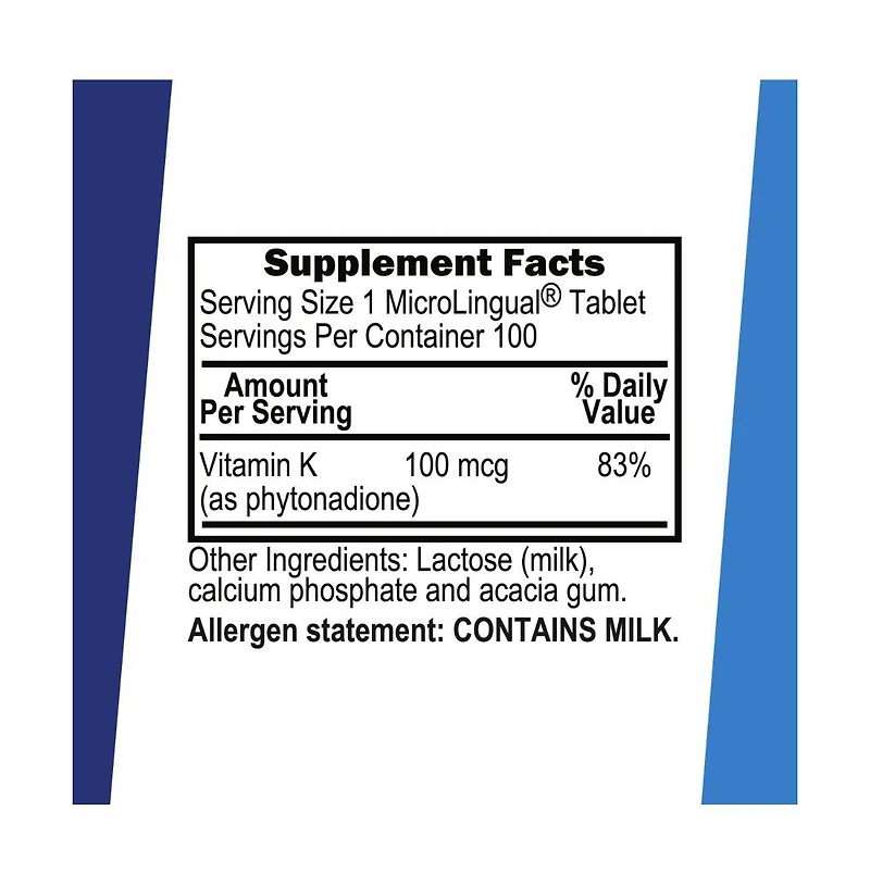 Superior Source Vitamin K 100 mcg 100 Sublingual Dissolving Tablets