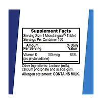 Superior Source Vitamin K 100 mcg 100 Sublingual Dissolving Tablets