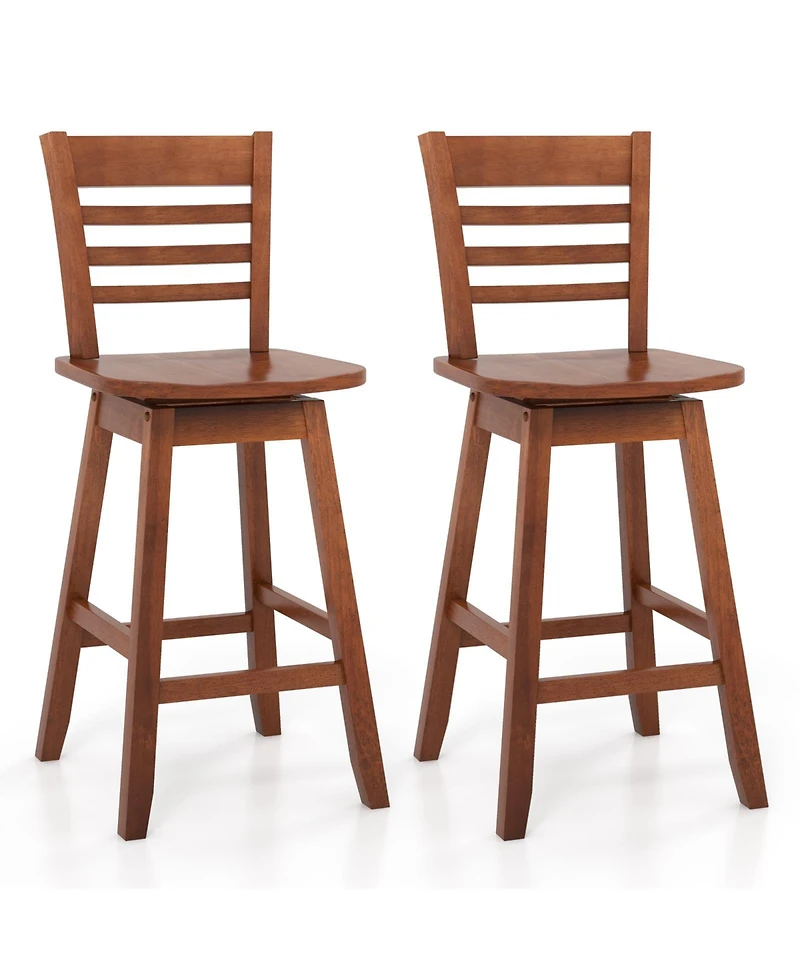 Mecale Counter Height Barstools Set of 2 with Footrest for Kitchen Island Bar