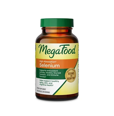 MegaFood High Absorption Selenium 200mcg Capsules, Thyroid and Antioxidant Support, 120 Ct