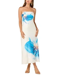 Astr the Label Women's Annabeth Printed Strapless Midi Dress