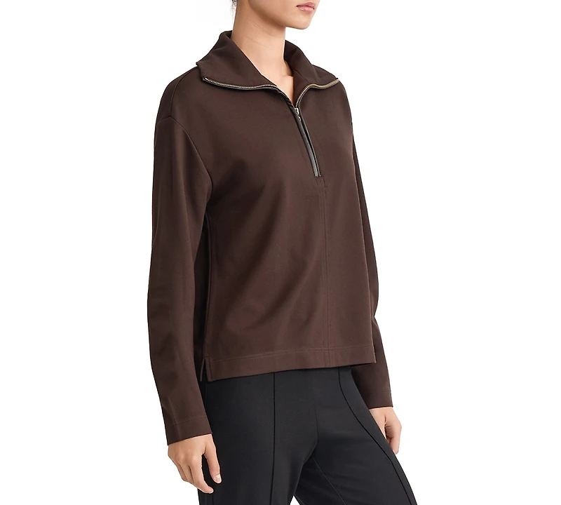 Jones New York Women's Long-Sleeve Zip-Front Pull-On Top