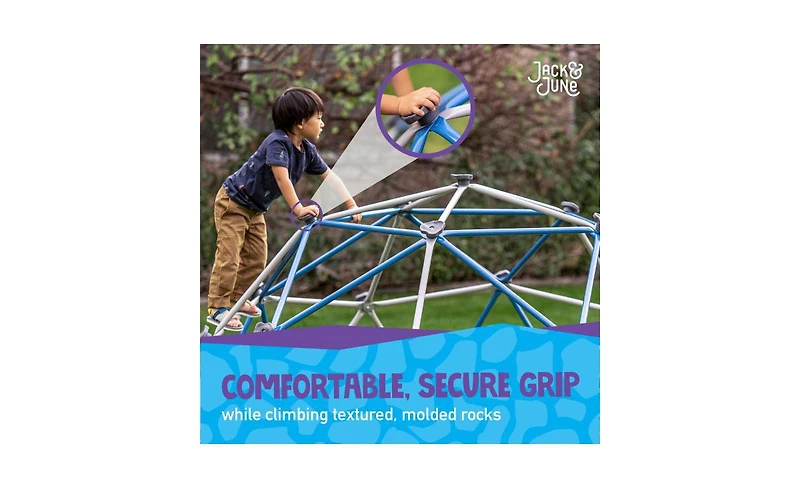 Jack & June Jungle Gym Climber Free-Standing Steel Dome, 86" Diameter x 46" Tall, Ages 3+