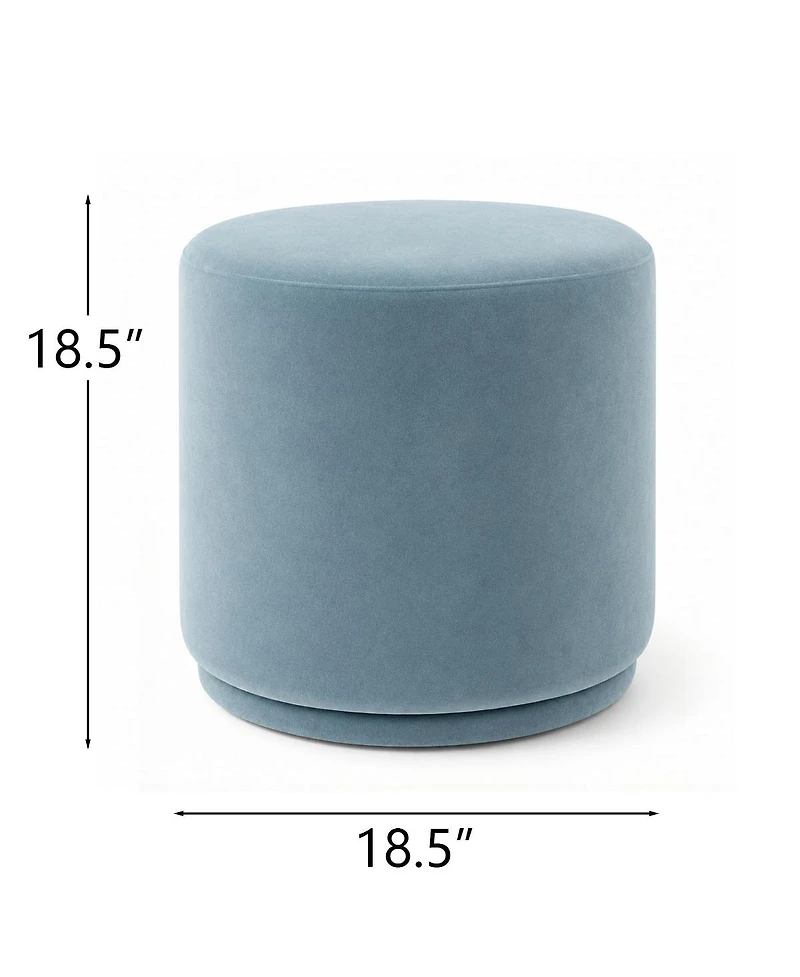 Maison Boucle Round Swivel Ottoman,360-Degree Rotating Accent Seat for Living Room or Office