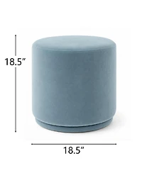 Maison Boucle Round Swivel Ottoman,360-Degree Rotating Accent Seat for Living Room or Office