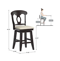 iNSPIRE Q Lea Oval Swivel Counter Stool with Linen Seat