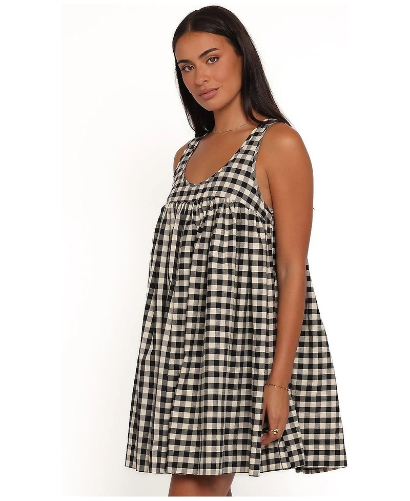 Petal and Pup Women's Atria Gingham Scoop-Neck Mini Dress
