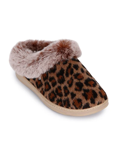 Isotoner Signature Women's Clara Faux-Fur-Trim Clog Slippers