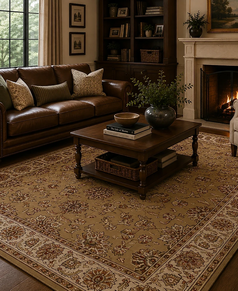 Closeout! Km Home 1592/1070/Beige Pesaro Beige 3'3" x 4'11" Area Rug