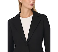 CeCe Women's Stretch Single-Breasted Blazer With Patch Pockets