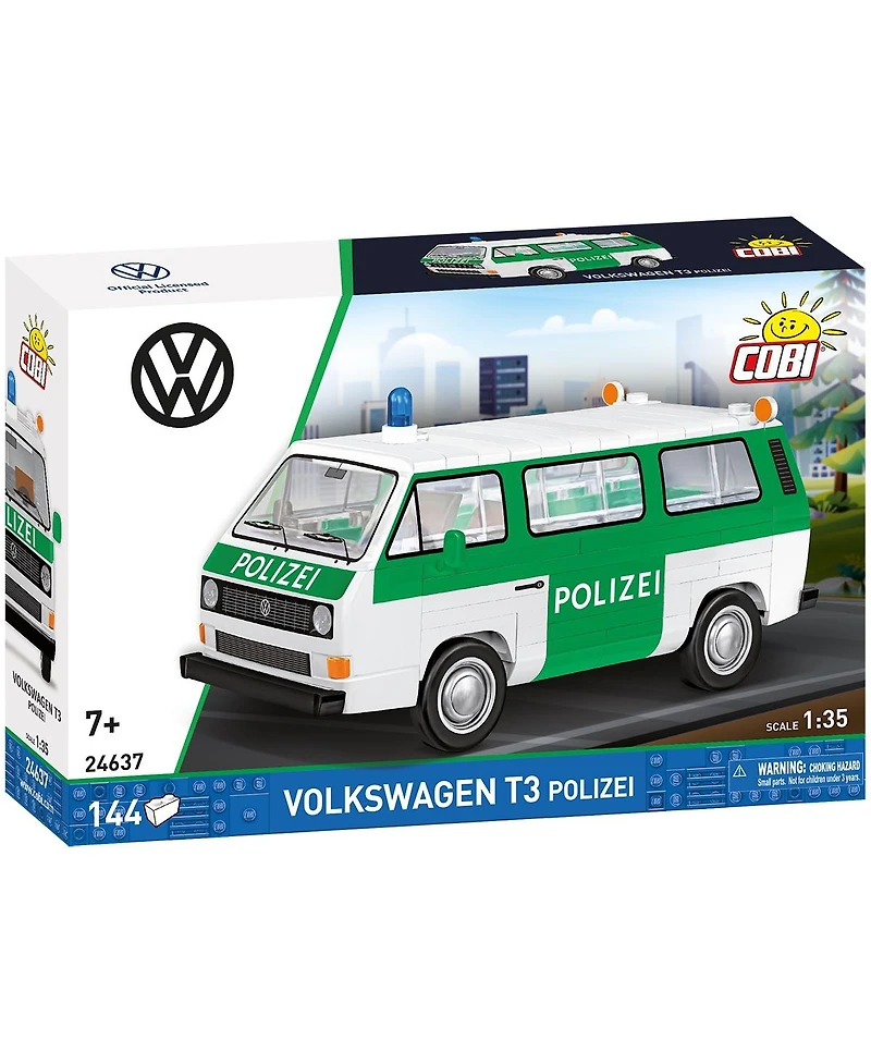 Cobi Action Town Volkswagen T3 Police Bus 144-Piece Building Set, Ages 7+