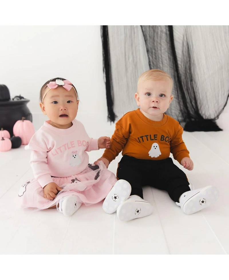 Sweet Wink Baby Girls' Little Boo Long-Sleeve Halloween Cotton Romper