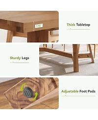 Tribesigns Dining Table,Farmhouse Brown Dinner Tables