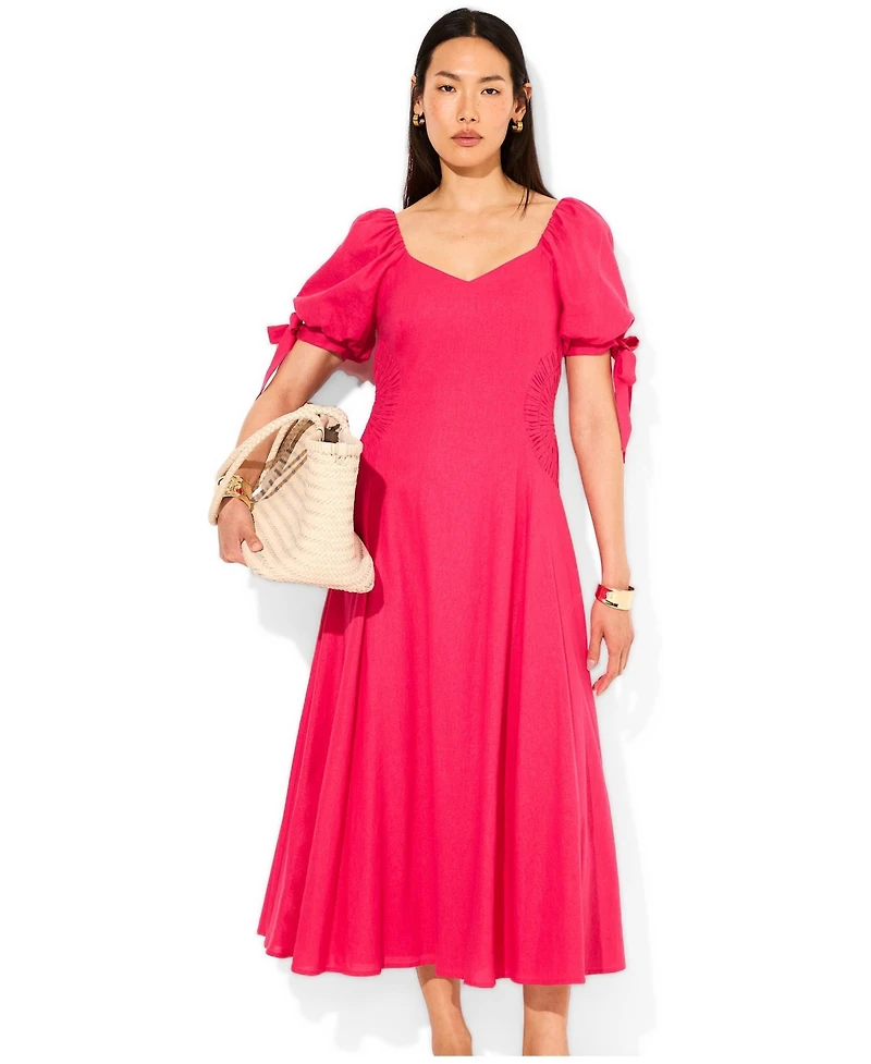 Mint Velvet Women's Linen Blend Tie Detail Maxi Dress