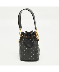 Pre-Owned Fendi Women's Mon Tresor Mini Studded Leather Bucket Bag