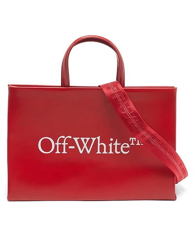 Pre-Owned Off-White Box Glossy Leather Medium Tote