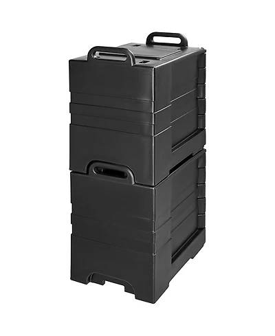 Sugift 81 Qt Insulated Front Loading Food Pan Carrier 2 Pack with Double Buckles and Handles