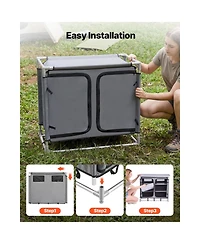 Sugift 6-Shelf Portable Aluminum Camp Kitchen Table and Storage Cook Station with Carry Bag