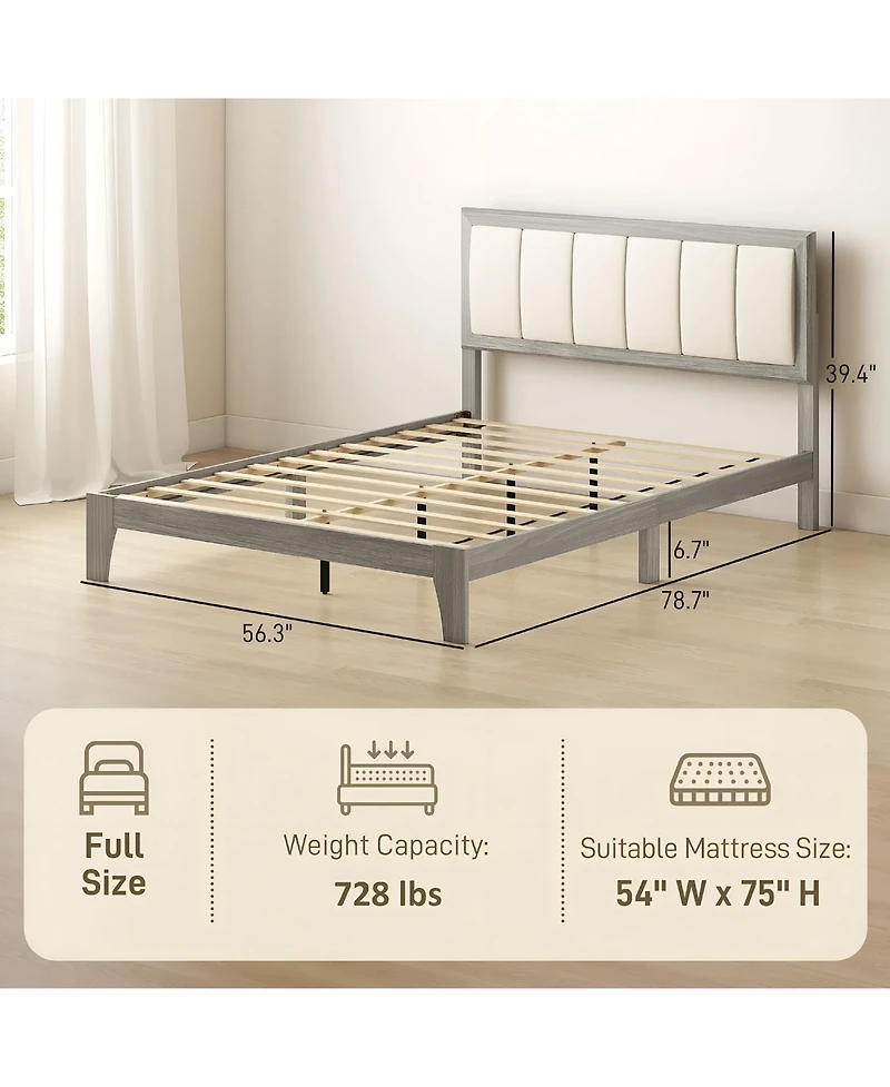 Slickblue Full Size Bed Frame with Sturdy Platform Design for Bedroom