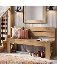 Tribesigns Solid Wood Entryway Bench, Modern End of Bed Bench