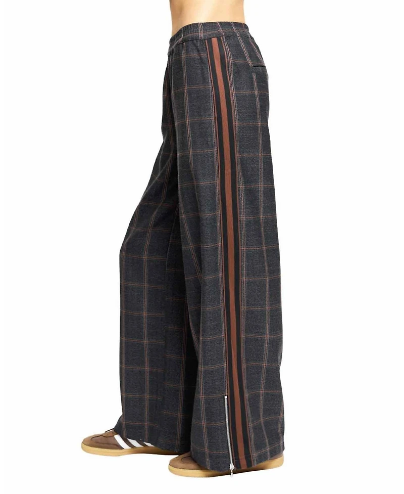Central Park West Women's Lyla Plaid Wide-Leg Pull-On Trousers