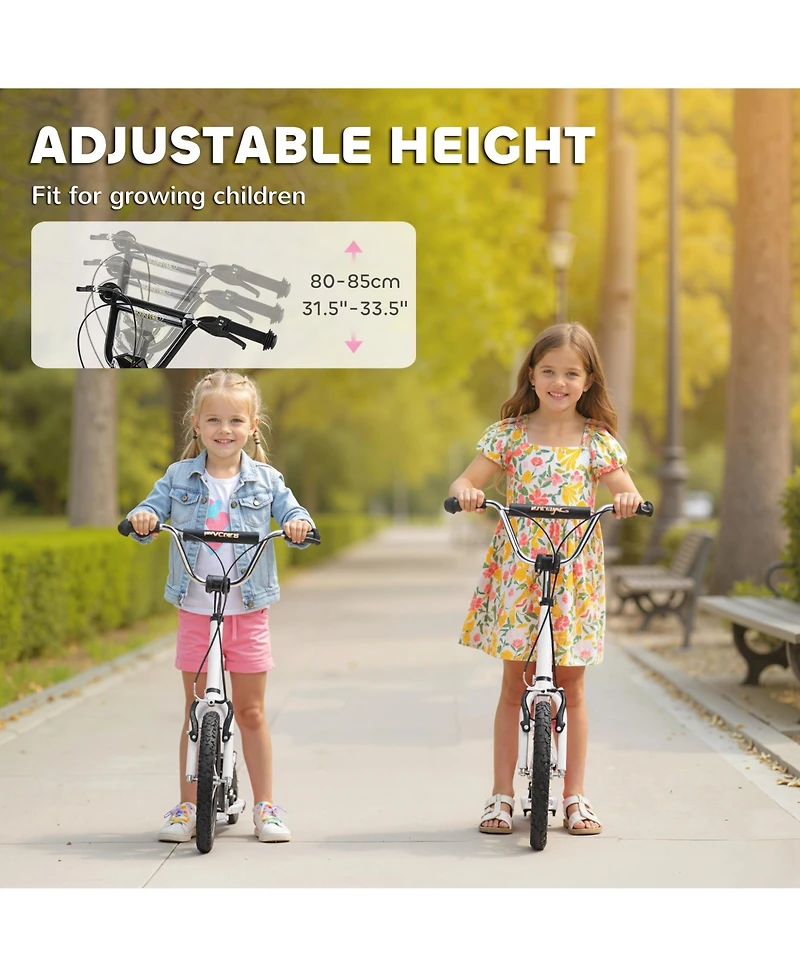 Glintex Youth Kick Scooter with 12" Wheels, Adjustable Handlebar and Caliper Dual Brakes, 220 lbs Capacity, Ages 5+