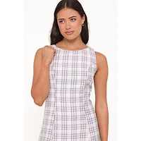 Petal and Pup Women's Circe Plaid A-Line Boat Neck Mini Dress