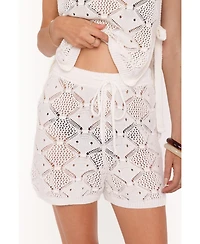 Petal and Pup Women's Ysabel Sleeveless Pointelle-Knit Top Shorts, 2-Piece Set